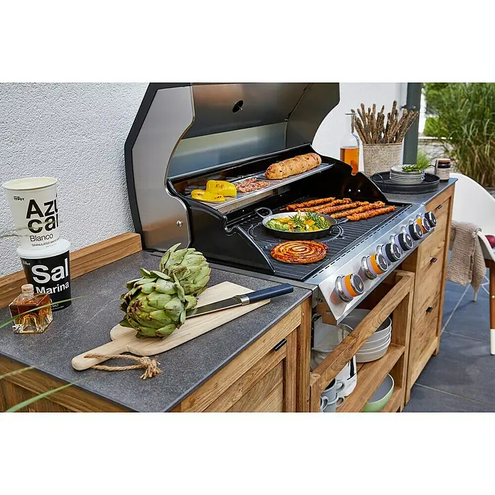 Kingstone KMS Gasgrill Cliff 605-II Built In - Anzahl Brenner: 6, Hauptgrillfläche: 79 x 45 cm