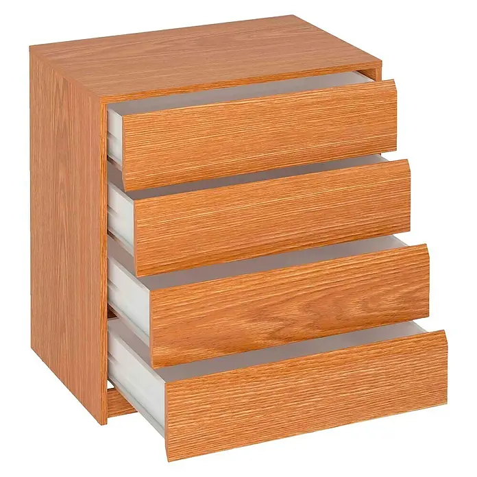 Cajonera K-765 - L x An x Al: 45 x 80 x 73,4 cm, Roble, Número de cajones: 4 ud.