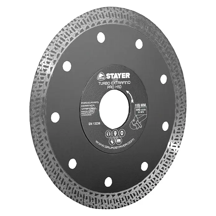 Stayer Disco de corte de diamante Turbo H10 - Diámetro disco: 115 mm, Apto para: Gres porcelánico