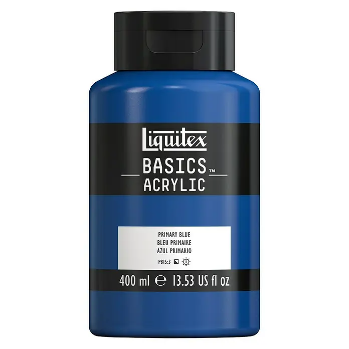 Liquitex Basics Akrilna boja - Boja: Primarno plava, 400 ml, Boca - Pogled sprijeda