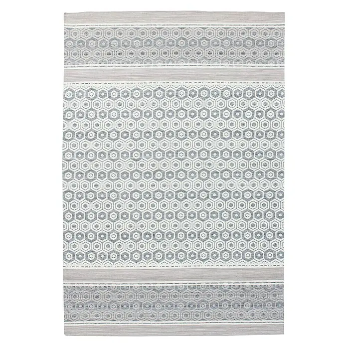 Kayoom Flachgewebeteppich Mirage - Grau, 170 x 120 cm, 80 % Wolle, 20 % Viskose - Ansicht von oben