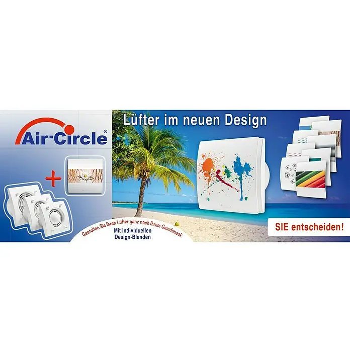 Air-Circle Ventilator Premium HT 150 - Durchmesser: 150 mm, Mit Timer & Feuchtigkeitssensor, Ohne Blende - Vorderansicht