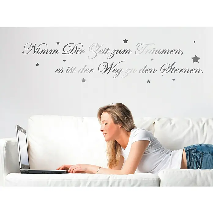Wandtattoo - Nimm dir Zeit zum Träumen …, Silber, 118 x 26 cm