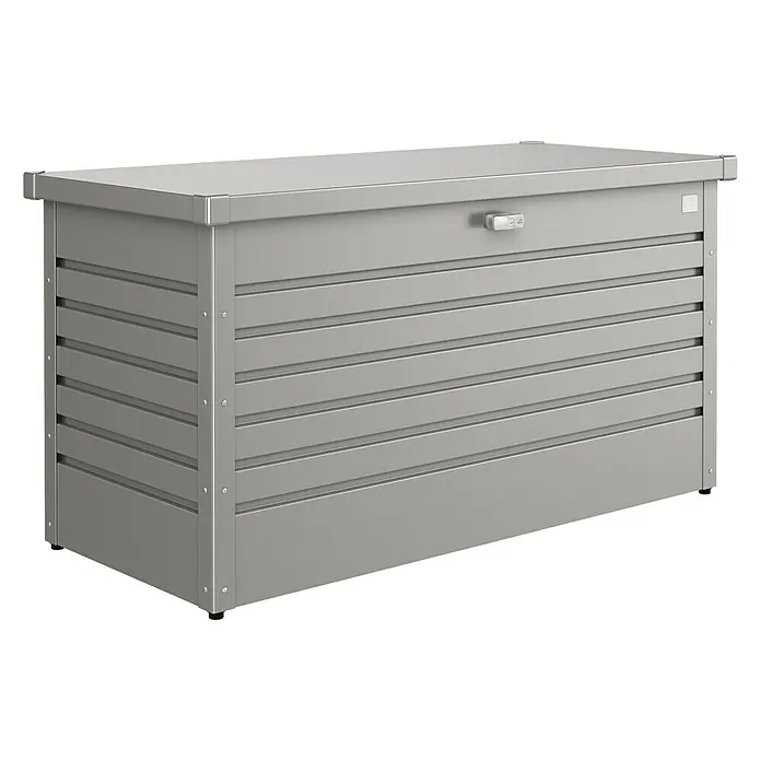 Biohort Garten-Aufbewahrungsbox FreizeitBox 130 - L x B x H: 134 x 62 x 71 cm, Quarzgrau, Stahl - Linke Seitenansicht