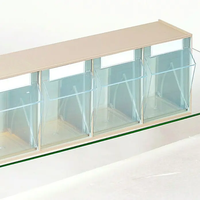 Lockweiler Kleinteilmagazin Stala STS 5 - Anzahl Fächer: 5 Stk., 13,4 x 60 x 16,4 cm, Fassungsvermögen: 5,25 l - Vorderansicht