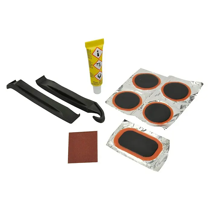 Fischer Flickzeug-Set - 9 -tlg., Geeignet für: Fahrradschläuche - Ansicht von oben