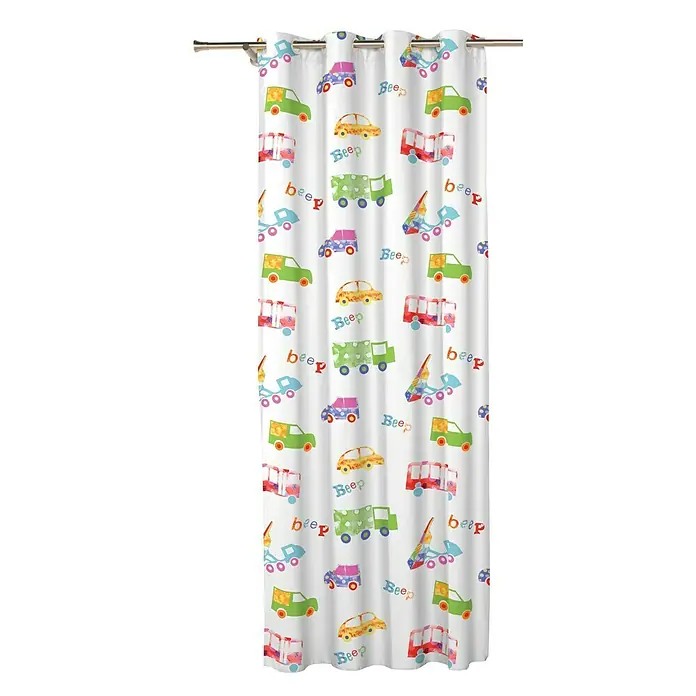 Cortina con ollaos Coches - 140 x 270 cm, 100 % poliéster, Multicolor