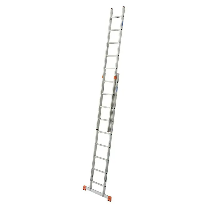 Krause Monto Sprossen-Schiebeleiter Fabilo - Arbeitshöhe: 5,25 m, 2 x 9 Sprossen, Aluminium - Linke Seitenansicht
