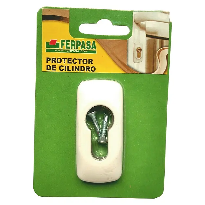 Escudo para cerraduras Europerfil - L x An x Al: 6,5 x 1 x 3 cm, Blanco