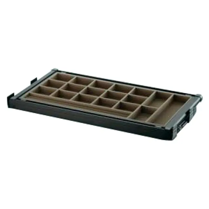Estante extensible para joyas - L x An x Al: 485 x 464 x 70 mm, Anchura regulable: 664 - 714 mm, Terciopelo