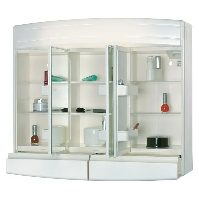 Sieper Spiegelschrank Topas Eco - B x H: 60 x 53 cm, Mit Beleuchtung, Kunststoff, Weiß