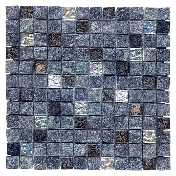 Baldosa de mosaico Urales - 30 x 30 cm, Granito, Negro