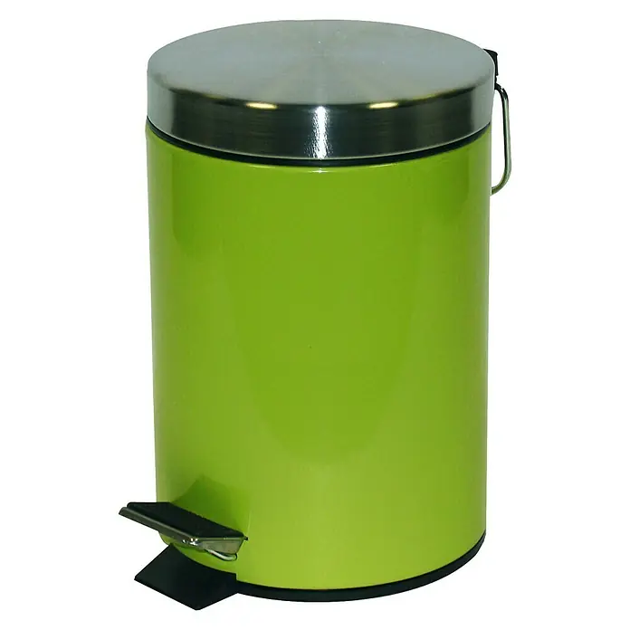 MSV Cubo con pedal - 3 l, Verde claro, Acero inoxidable