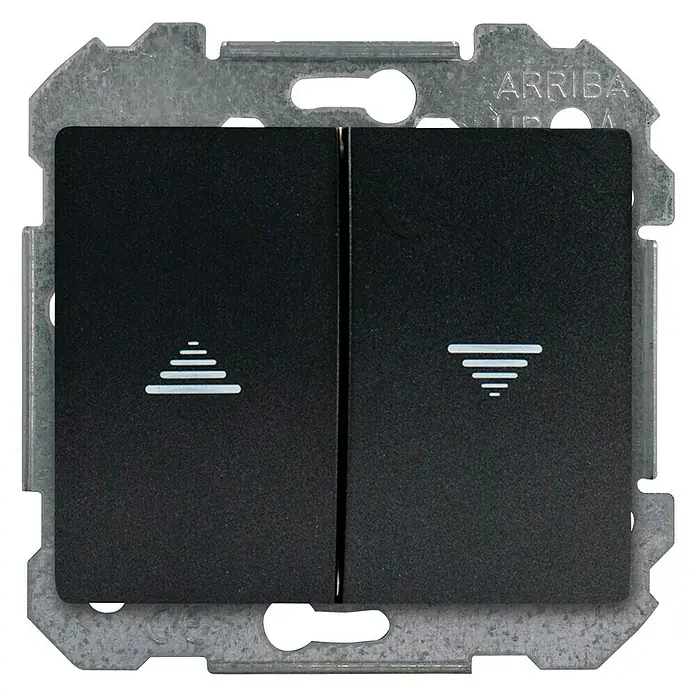 Siemens Delta Iris Pulsador para persianas - Negro, En pared, Aluminio
