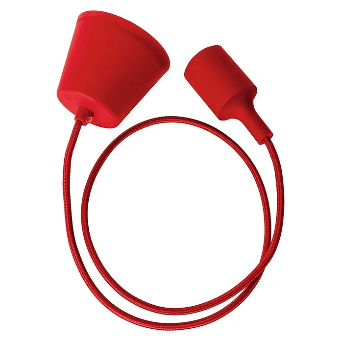 Sulion Lámpara colgante Silikon - 60 W, L x An x Al: 10 x 10 x 125 cm, Rojo, E27