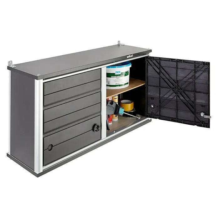 Wolfcraft Armario de taller alto - L x An x Al: 98,5 x 50 x 30 cm, Número de puertas: 2 ud., Tipo de montaje: Colgar