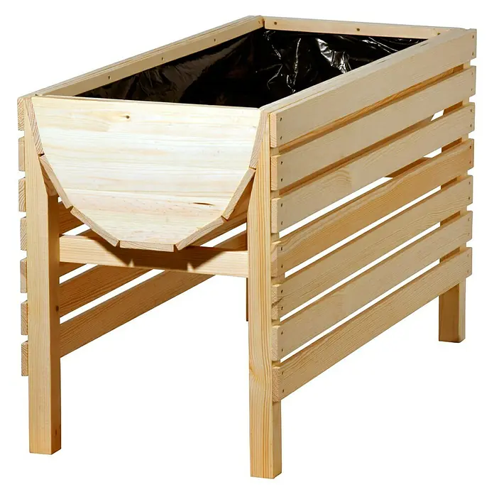 Dobar Hochbeet XL - 100 x 45 x 60 cm, Nutzfläche: 0,5 m², Kiefer, Natur - Rechte Seitenansicht