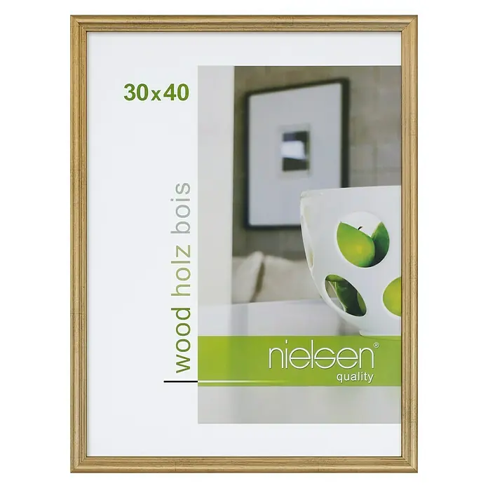 Nielsen Bilderrahmen Ascot - Gold, 30 x 40 cm, Holz - Vorderansicht