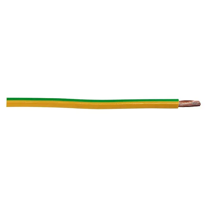 PVC izolirani vodič - Zeleno-žute boje, 10 mm² - Pogled sprijeda