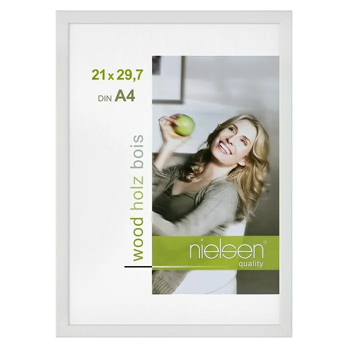 Nielsen Holzwechselrahmen Zoom - Weiß, 21 x 29,7 cm / DIN A4, Holz - Vorderansicht