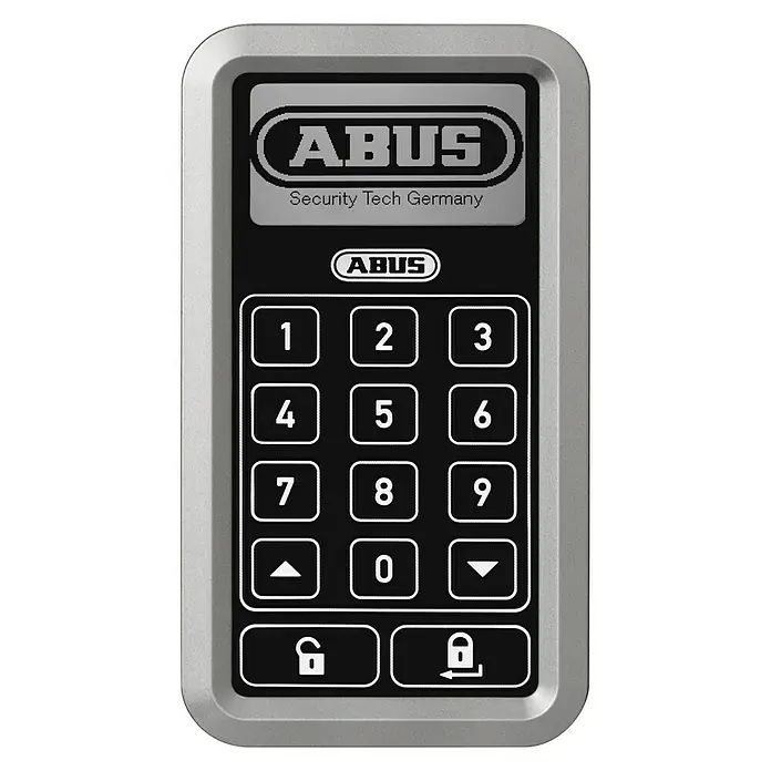 Abus HomeTec Pro Funk-Tastatur CFT3000 S - 29 x 78 x 142 mm, Passend für: Abus HomeTec Pro Funk-Türschlossantrieb CFA3000 S/W, Silber - Vorderansicht