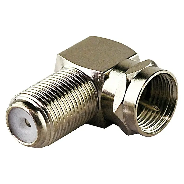 Schwaiger Winkeladapter - F-Stecker, 90° gewinkelt, Geeignet für: Koax-Kabel - Vorderansicht
