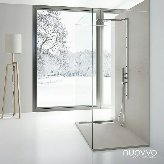 Plato de ducha Stone - L x An: 70 x 120 cm, Blanco - Foto ambiente