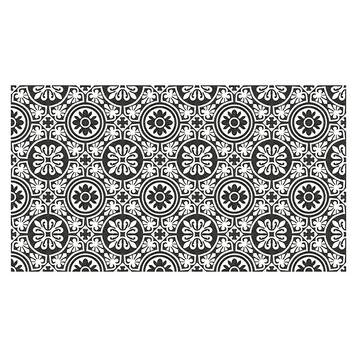 Feinsteinzeugfliese Vintage Tiena - 25 x 25 cm, Schwarz/Weiß, Matt - Vorderansicht