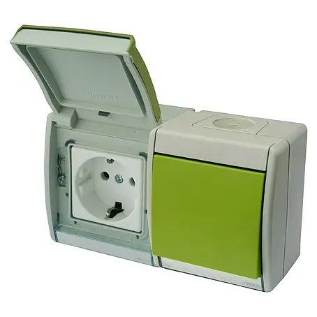 Simon 44 Aqua Enchufe para estancias con humedad doble