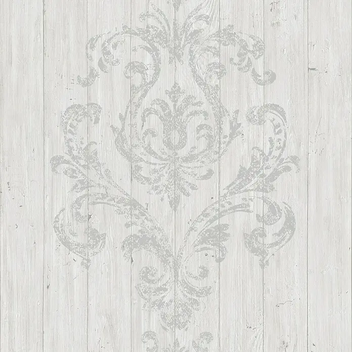 Papel pintado Damasco - Gris, 10,05 x 0,53 m - Vista superior