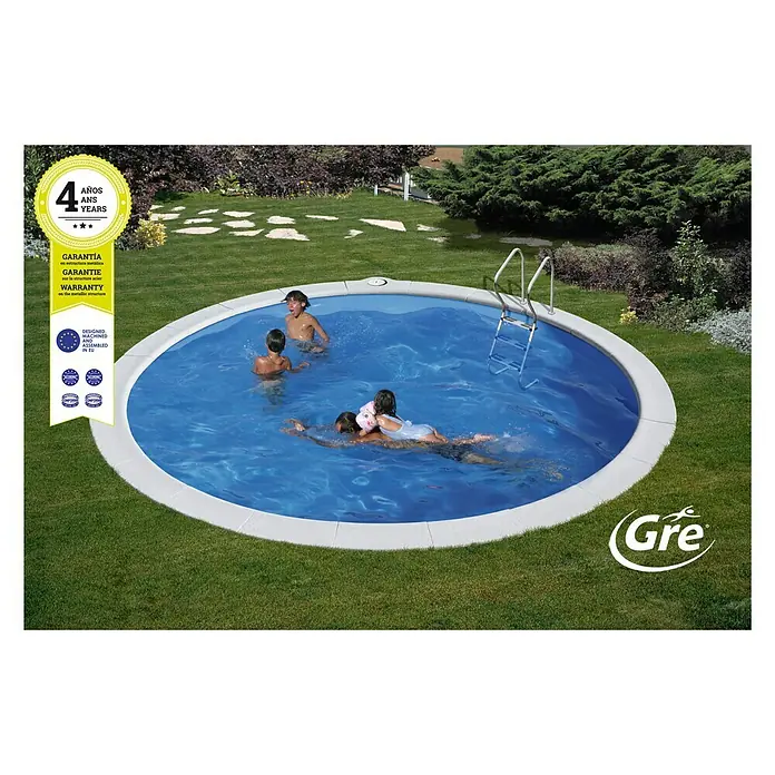 Gre Piscina circular enterrada Moorea - Ø x Al: 420 x 150 cm, Capacidad: 18.840 l, Blanco - Producto en uso