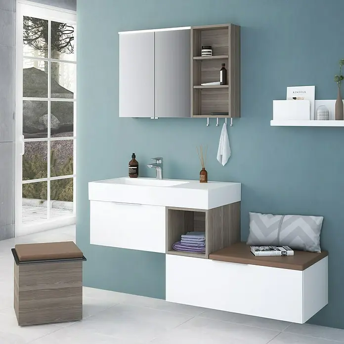 Camargue Cube Sitzbank - 48 x 90 x 30 cm, Weiß - Stimmungsaufnahme
