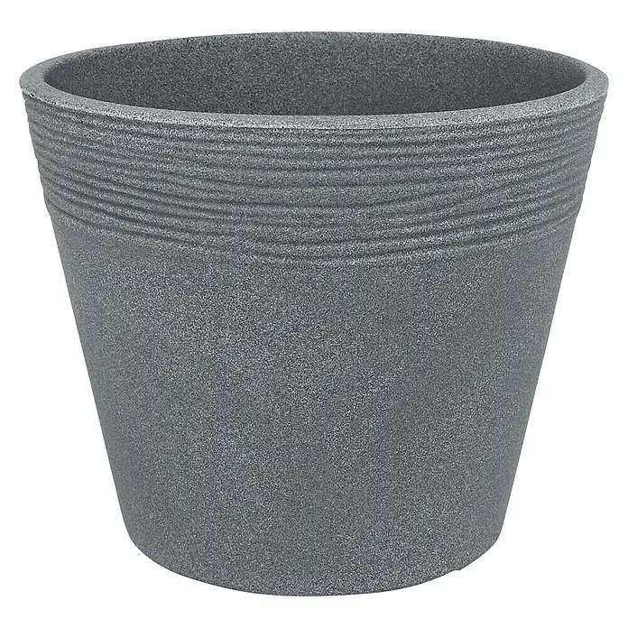 Geli Pflanztopf Napoli - Außenmaß (Ø x H): 30 x 29 cm, Kunststoff, Beton, Strukturoptik - Linke Seitenansicht