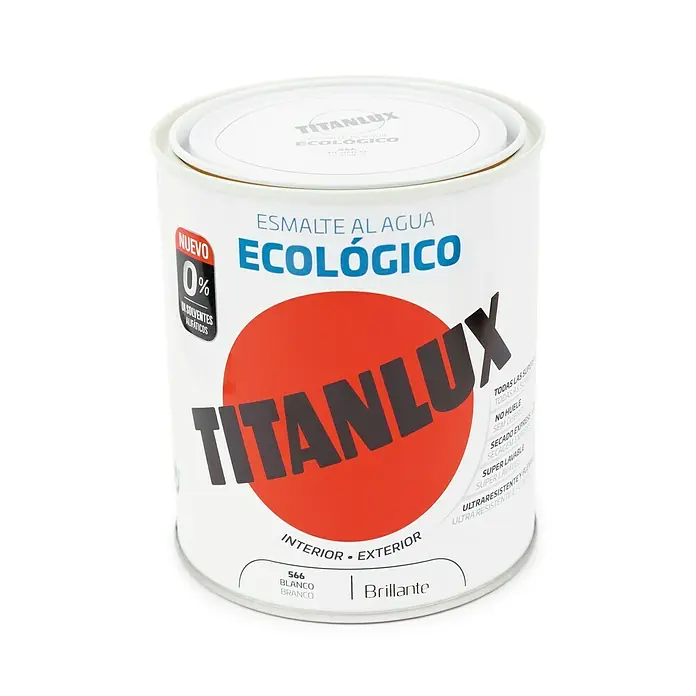 Titanlux Esmalte de color Eco - Blanco, 750 ml, Brillante