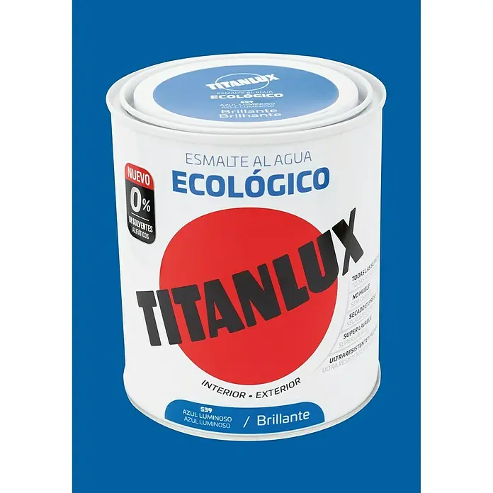 Titanlux Esmalte de color Eco - Azul luminoso, 750 ml, Brillante