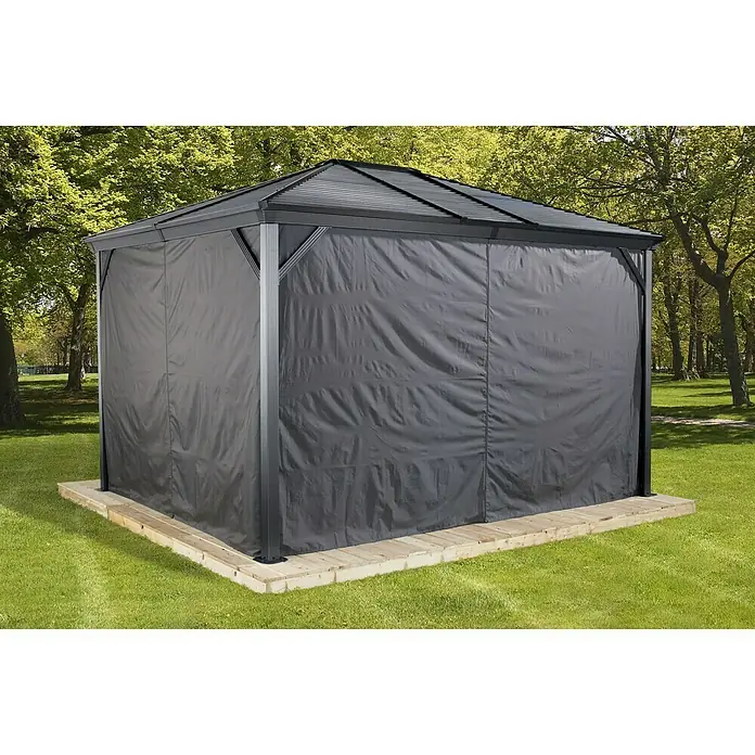 Sojag Pavillon-Seitenwände Ventura - Passend für: Sojag Pavillon Ventura 10 x 14, Anthrazit - Vorderansicht