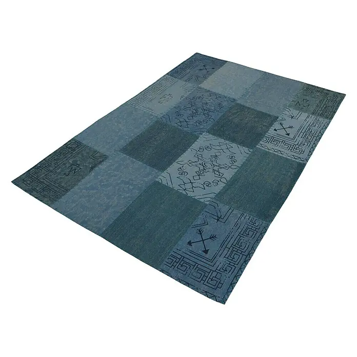 Kayoom Flachgewebeteppich Lyrical 210 - Multi/Blau, 290 x 200 cm, 100 % Baumwolle