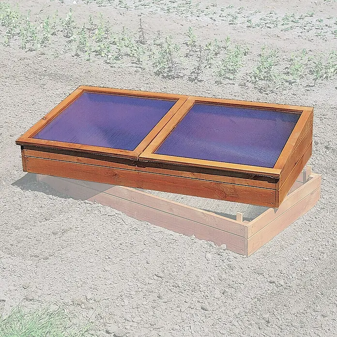 Promadino Frühbeet - 140 x 70 x 28 cm, Braun, Holz - Stimmungsaufnahme