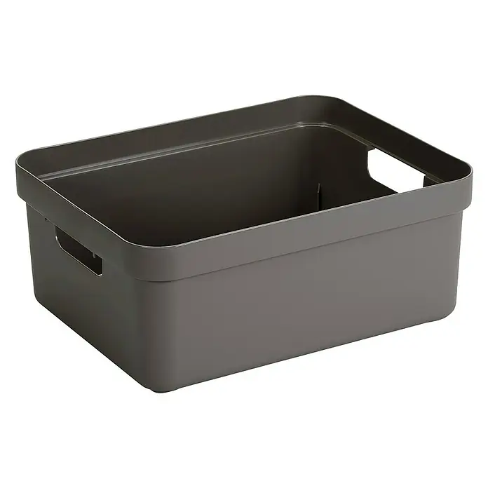 Sunware Aufbewahrungsbox Sigma Home - L x B x H: 45,3 x 35,4 x 18,3 cm, Kunststoff, Taupe - Linke Seitenansicht