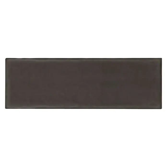 Wandfliese Rustic Emotion - 9,8 x 29,8 cm, Schwarz, Glänzend - Vorderansicht
