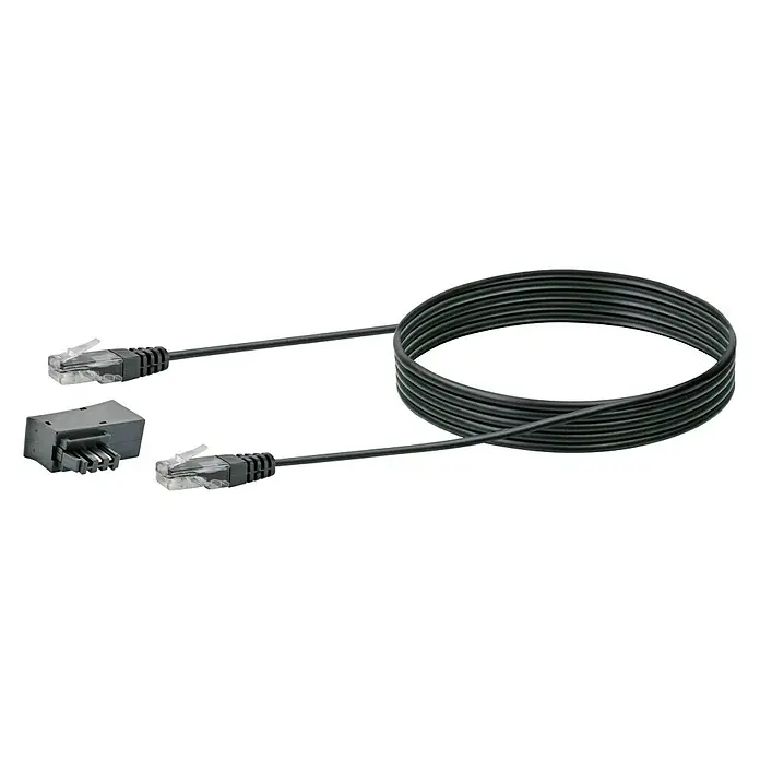 Schwaiger TAE-Adapter - RJ45-Buchse, TAE-F-Stecker, Kabellänge: 3 m - Vorderansicht