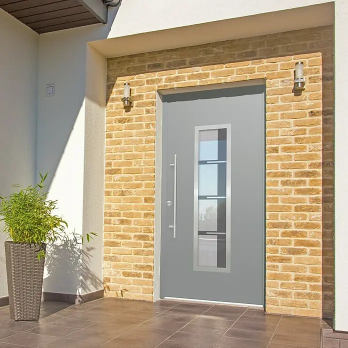 Splendoor Haustür Thermodoor SP40G - 110 x 210 cm, DIN Anschlag: Links, Grau - Stimmungsaufnahme