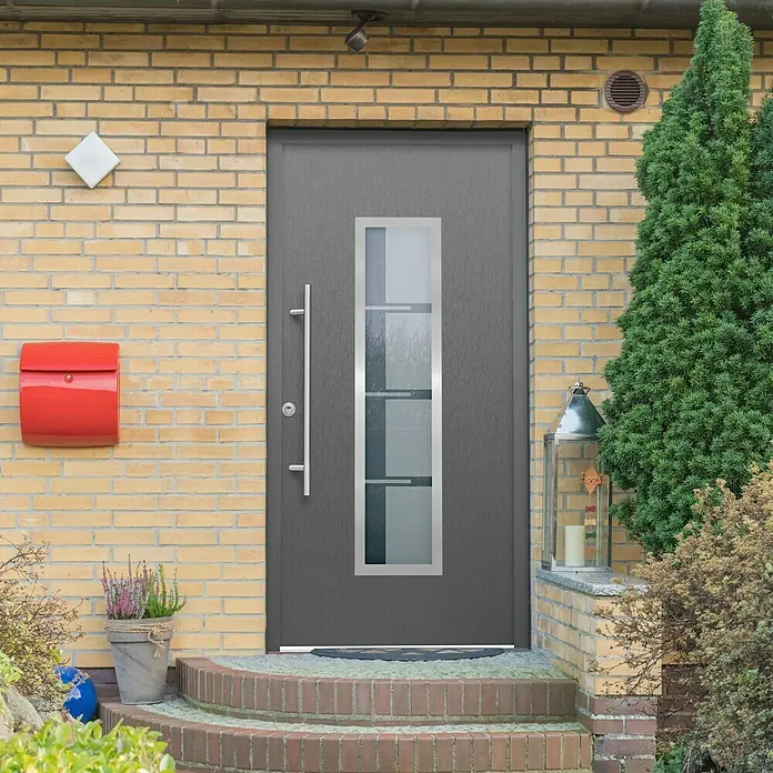 Splendoor Haustür Thermodoor SP40EA RC2 - 110 x 210 cm, DIN Anschlag: Links, Edel-Anthrazit - Stimmungsaufnahme