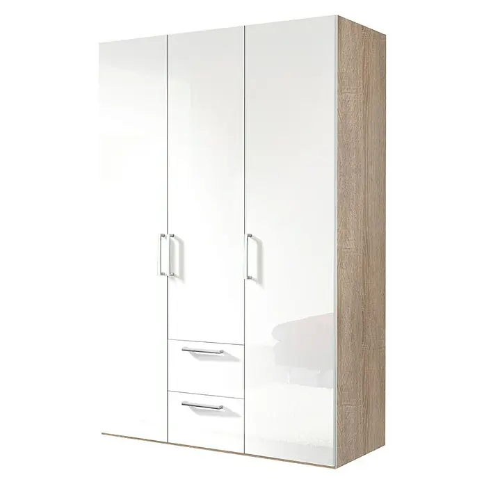 Express Möbel Kleiderschrank Brooklyn - L x B x H: 58 x 150 x 216 cm, Weiß/Sonoma Eiche, Ohne Spiegel, Lackiert, Anzahl Schubladen: 2 Stk. - Rechte Seitenansicht