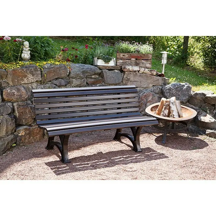 Blome Gartenbank Helgoland - 150 cm, PVC, Schokobraun - Stimmungsaufnahme