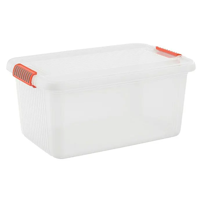 KIS Aufbewahrungsbox K-Latch L - L x B x H: 59 x 39 x 28 cm, Transparent, Orange, Kunststoff