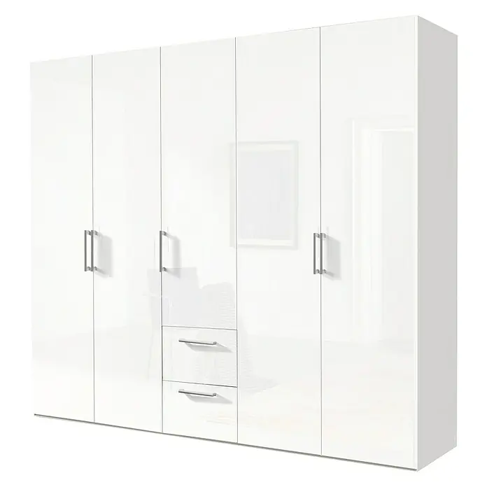 Express Möbel Kleiderschrank Brooklyn - L x B x H: 58 x 250 x 216 cm, Weiß, Ohne Spiegel, Lackiert, Anzahl Schubladen: 2 Stk. - Rechte Seitenansicht