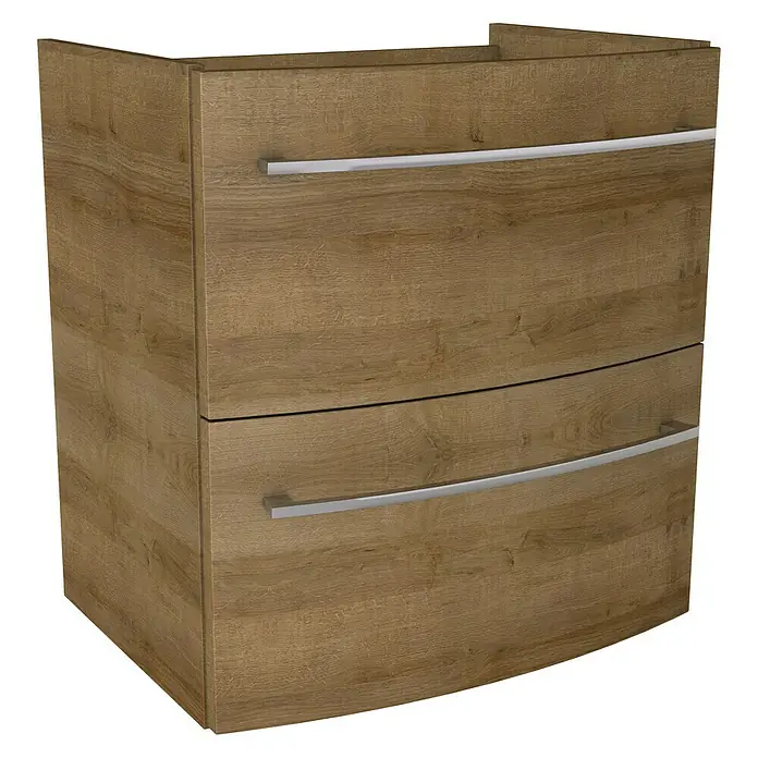Camargue Swing Waschtischunterschrank - 59,2 x 44,1 x 63 cm, Berg Eiche, Matt - Linke Seitenansicht