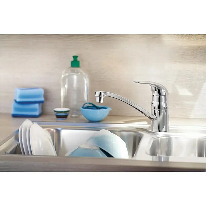 Grohe Start Eco Grifo de cocina - Cromo, Brillante, Caño horizontal