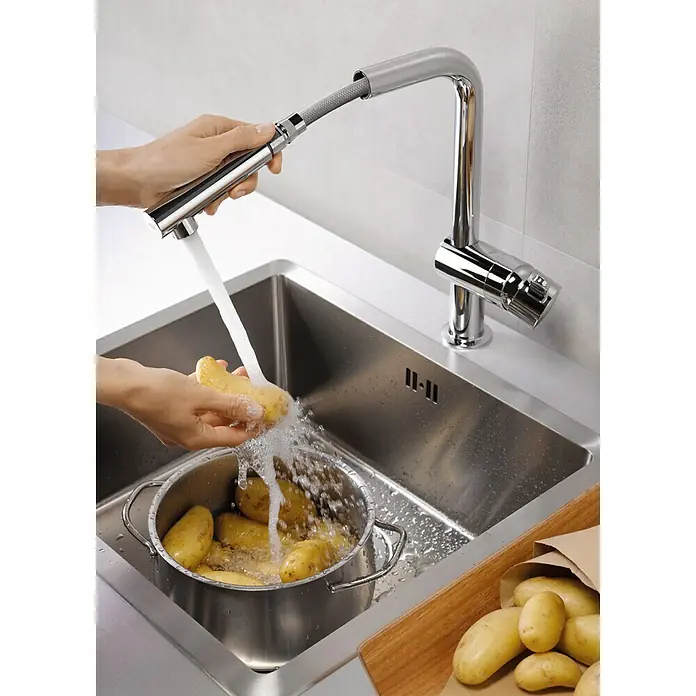 Grohe Grifo de cocina Flair - Cromo, Brillante, Grifo extraíble